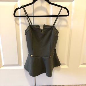 Charlotte Russe army green fit and flare tank top